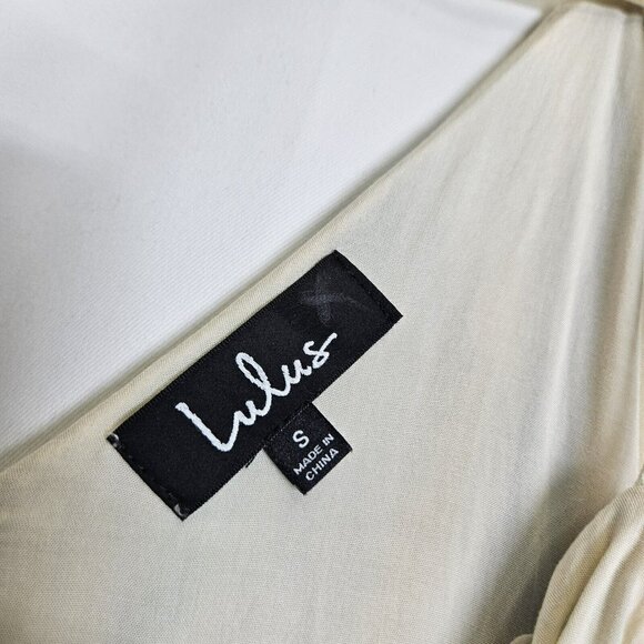 Lulus Bay Side Babe Cream and Blue Tie-Dye Maxi Dress Sleeveless Drapey Lined S - Picture 4 of 13